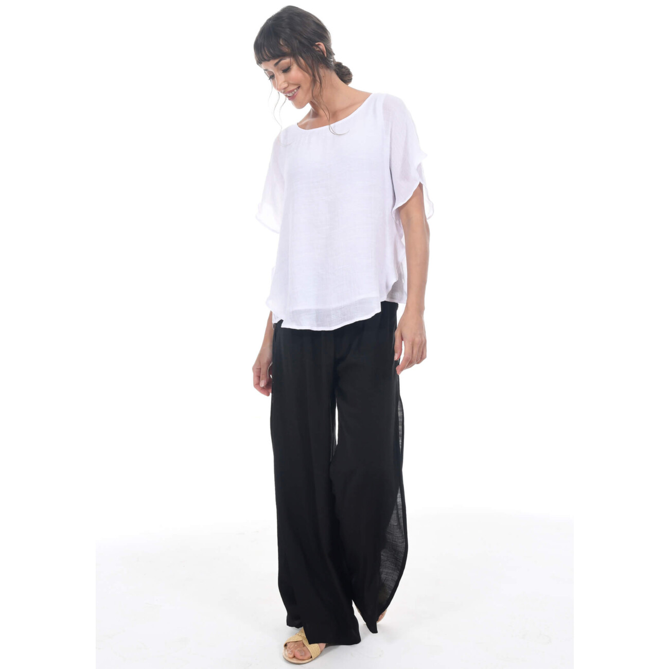 BLACK SILKY PANTS display picture 1