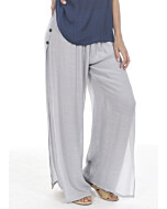 SILVER SILKY PANTS