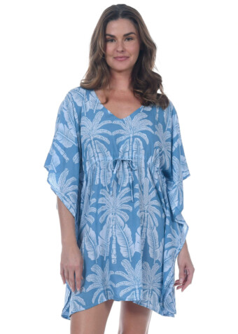 The Blue Royal Palms Tropez Top is a breezy caftan that fits all sizes