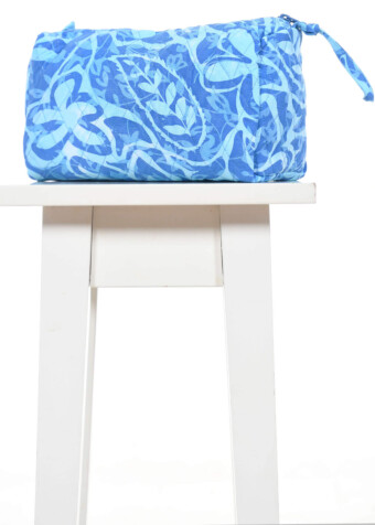 Blue paisley flower ditty bag. 