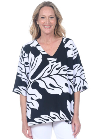 BIG LEAF BLACK MALIA TOP