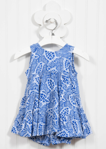 BLUE TIARE VINE TURTLE WOODCUT GIRLS TIER PLAYSET