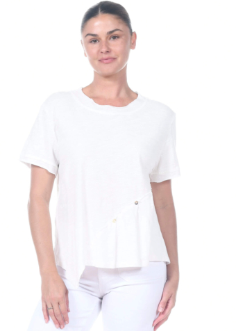 COTTON BUTTON TEE
