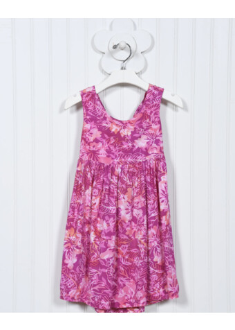 Meet our pink hibiscus dimple dress.