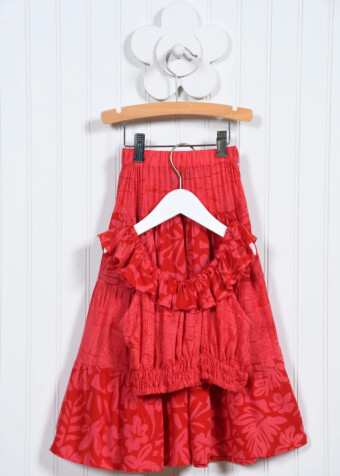 Meet the party set with its sweet ruffle sleeve dress and matching skirt is a perfect set for the littlest resort lovers. 