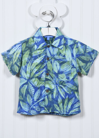 Blue and Green Stencil Boys Surf Shirt.