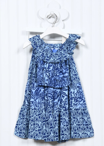 Meet the party set with its sweet ruffle sleeve dress and matching skirt is a perfect set for the littlest resort lovers. 
