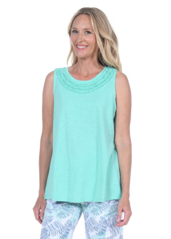 MINT GREEN RUFFLE TANK